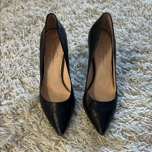 Jessica Simpson Black Leather Heels